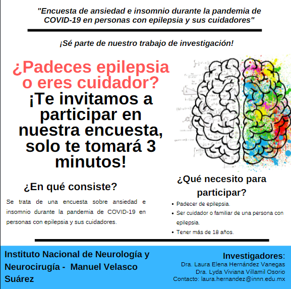 Participa: Encuesta de ansiedad e insomnio durante la pandemia de COVID-19 en personas con epilepsia y sus&nbsp;cuidadores